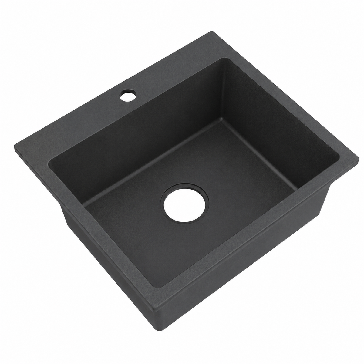 Matte Charcoal Solid Surface Square Drop-In Basin RSCC500 – 500 × 500 × 200 mm