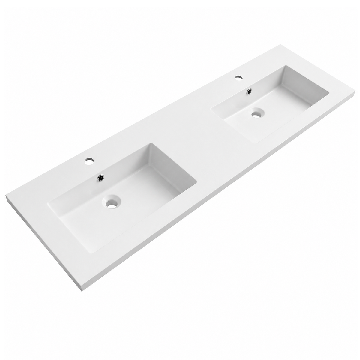 Rectangular Solid Surface Vessel Basin with Single Faucet Hole RSF1500D – 1500 × 460 × 150 mm · Double Bowl