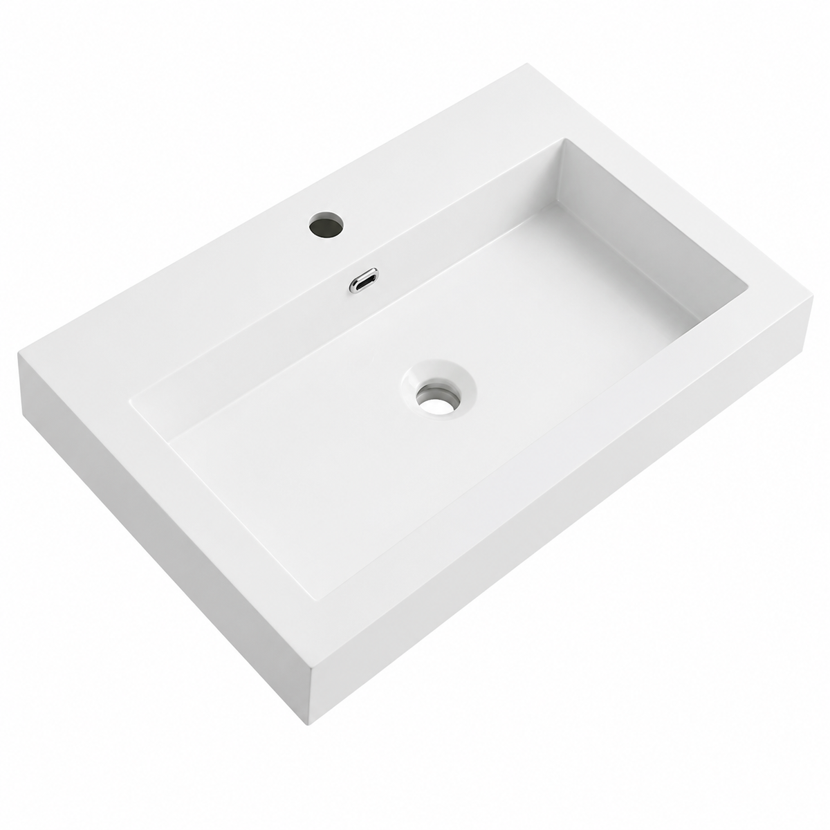 Rectangular Solid Surface Vessel Basin with Single Faucet Hole RSF700 – 700 × 460 × 140 mm