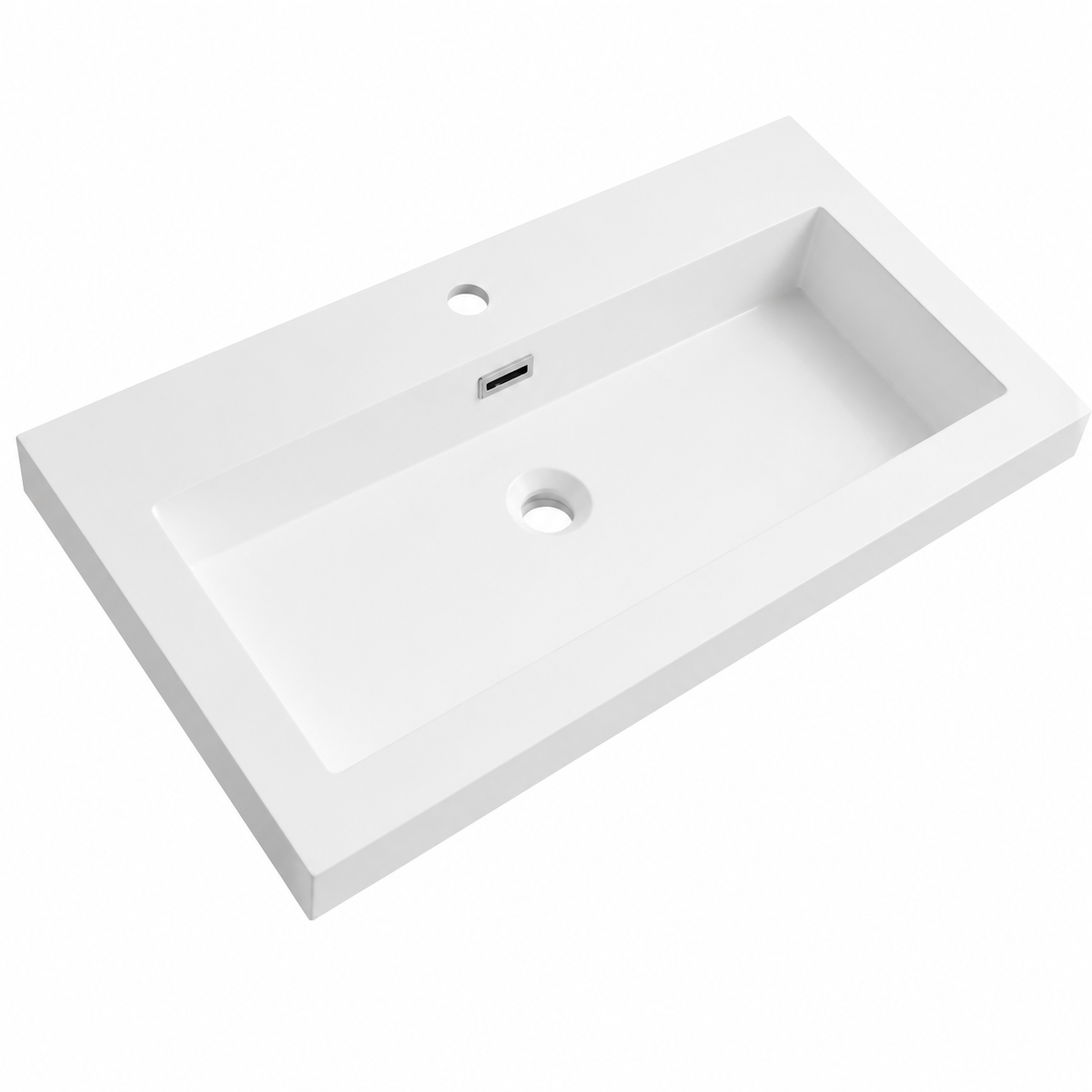 Rectangular Solid Surface Vessel Basin with Single Faucet Hole RSF804 – 804 × 460 × 160 mm