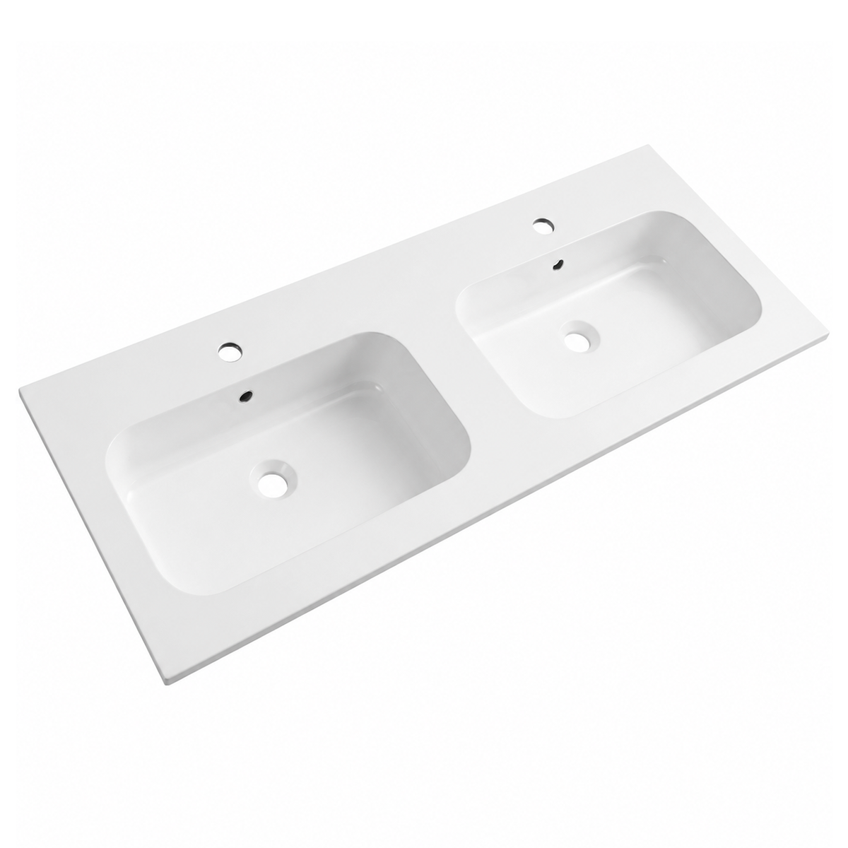 Rectangular Solid Surface Vanity-Top Basin with Integrated Single Bowl RSH1210D – 1210 × 463 × 145 mm · Double Bowl