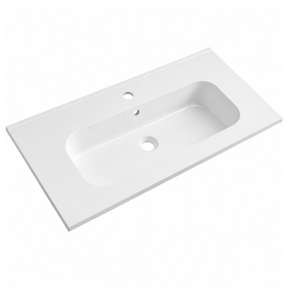 Rectangular Solid Surface Vanity-Top Basin with Integrated Single Bowl RSH810 – 810 × 463 × 145 mm
