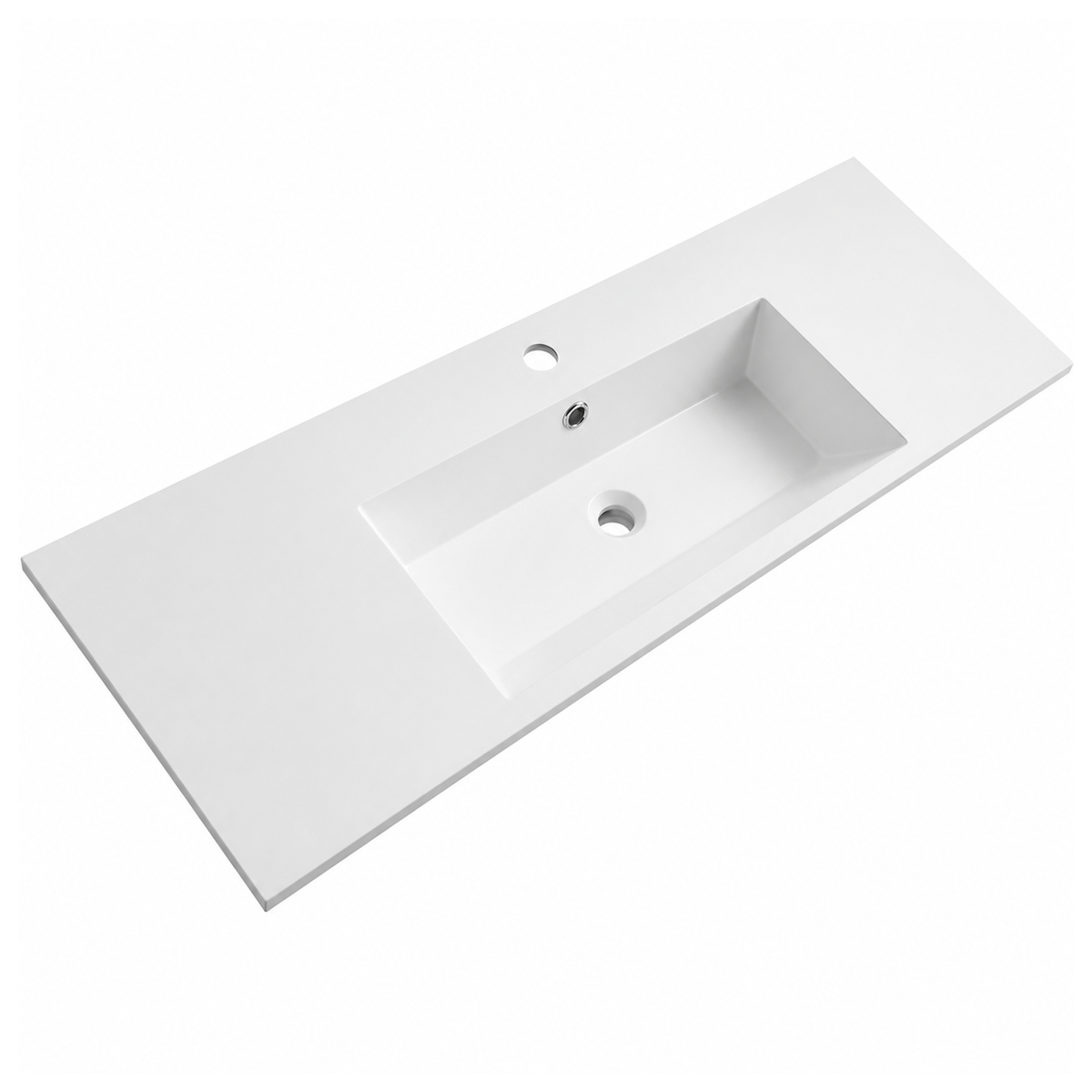 1200mm Solid Surface Integrated Countertop Basin, Right-Offset Bowl RSJ1200-1 – 1200 × 460 × 155 mm · Type 1