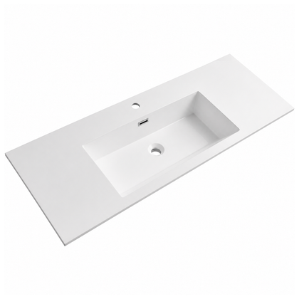 600mm Solid Surface Integrated Vanity Top Basin, Center Rectangular Bowl RSJ1200 – 1200 × 460 × 168 mm