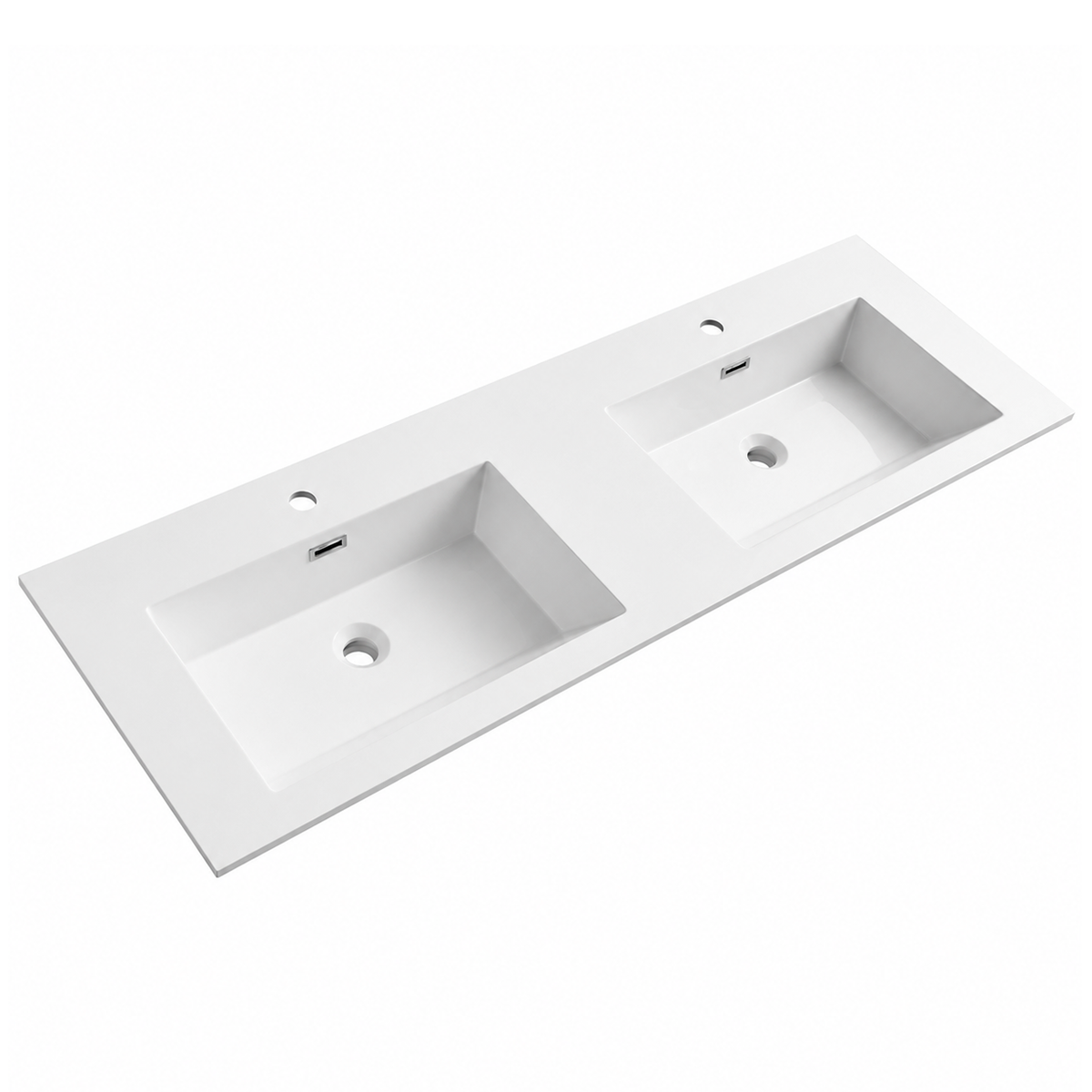 600mm Solid Surface Integrated Vanity Top Basin, Center Rectangular Bowl RSJ1400D – 1400 × 460 × 168 mm · Double Bowl