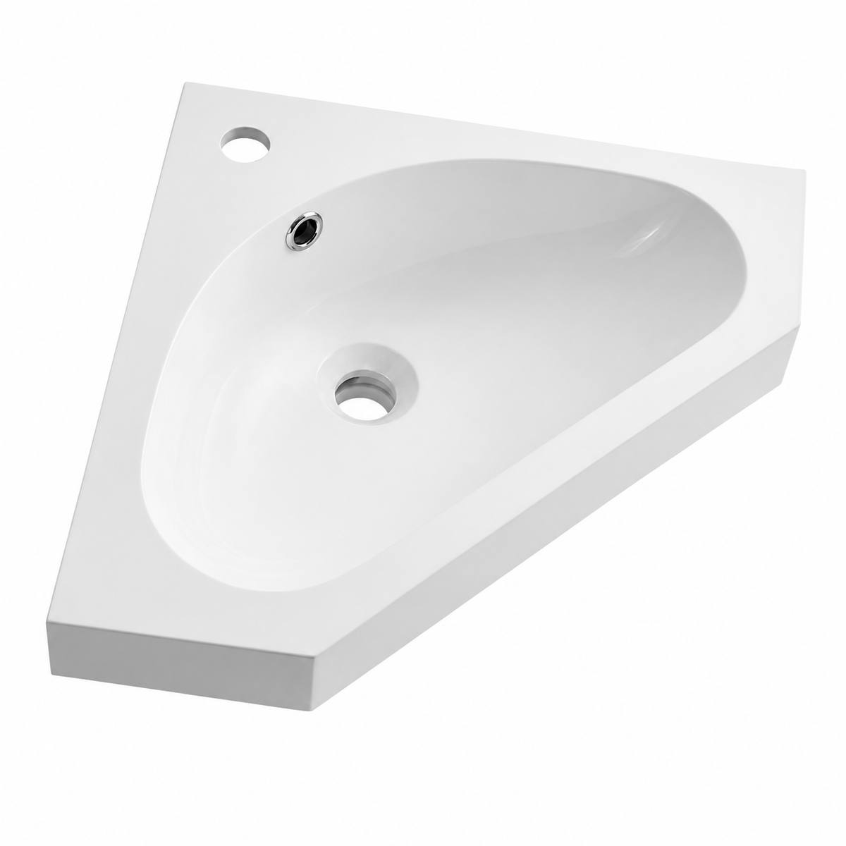 Solid Surface Corner Vanity Basin with Rounded Oval Bowl, 450mm RSJ450 – 450 × 450 × 165 mm