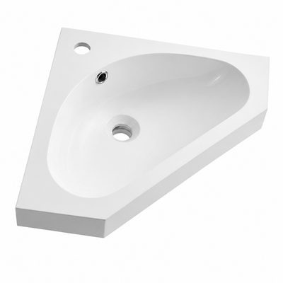 Solid Surface Corner Vanity Basin with Rounded Oval Bowl, 450mm RSJ450 – 450 × 450 × 165 mm