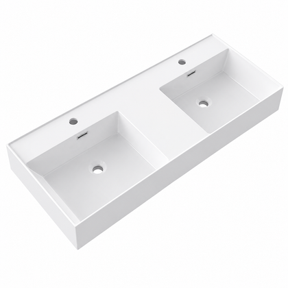 Rectangular Solid Surface Vessel Basin With Pre-Drilled Tap Hole RSM1000D – 1000 × 460 × 175 mm · Double Bowl