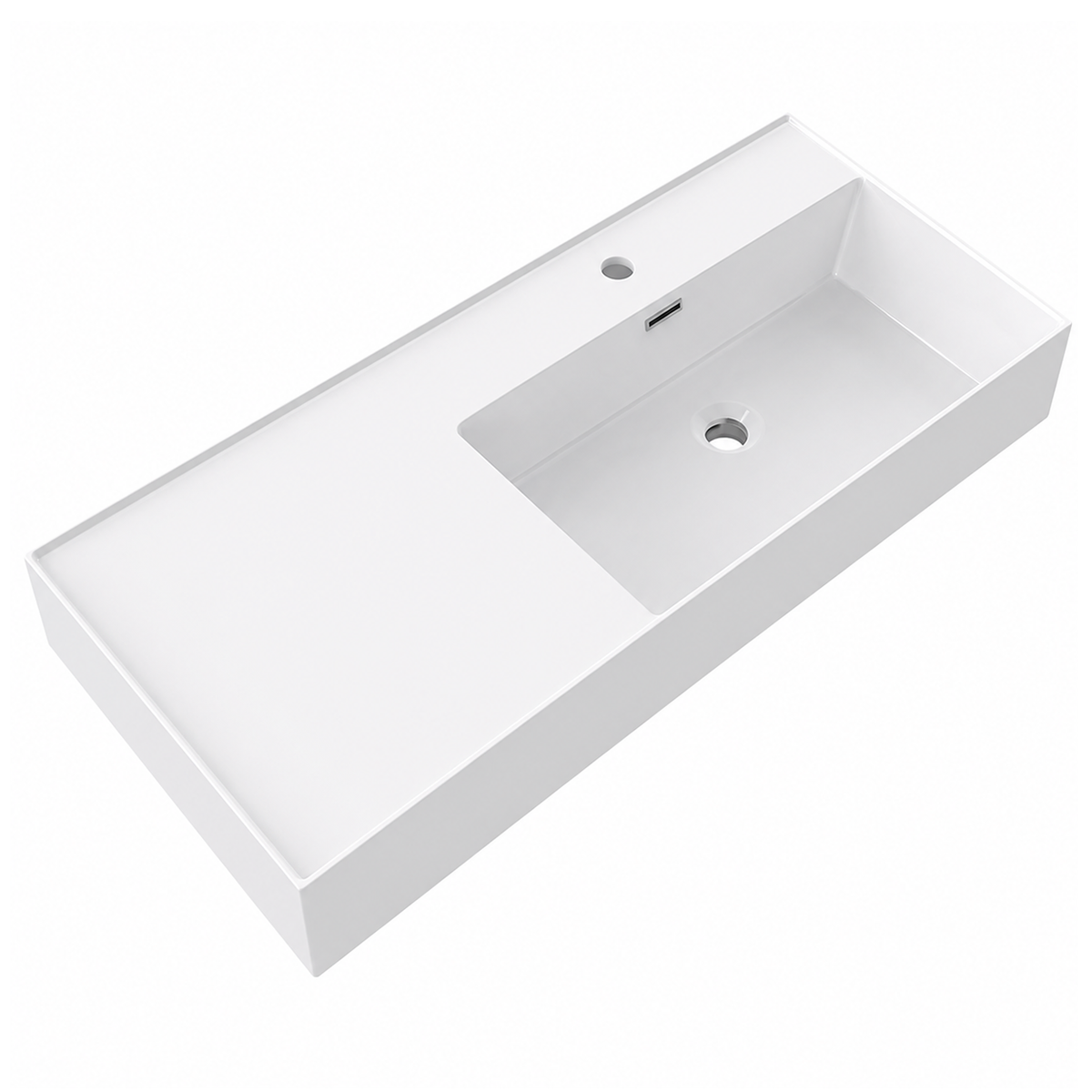 Rectangular Solid Surface Vessel Basin With Pre-Drilled Tap Hole RSM1000R – 1000 × 460 × 175 mm · Right