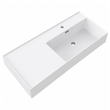 Rectangular Solid Surface Vessel Basin With Pre-Drilled Tap Hole RSM1000R – 1000 × 460 × 175 mm · Right