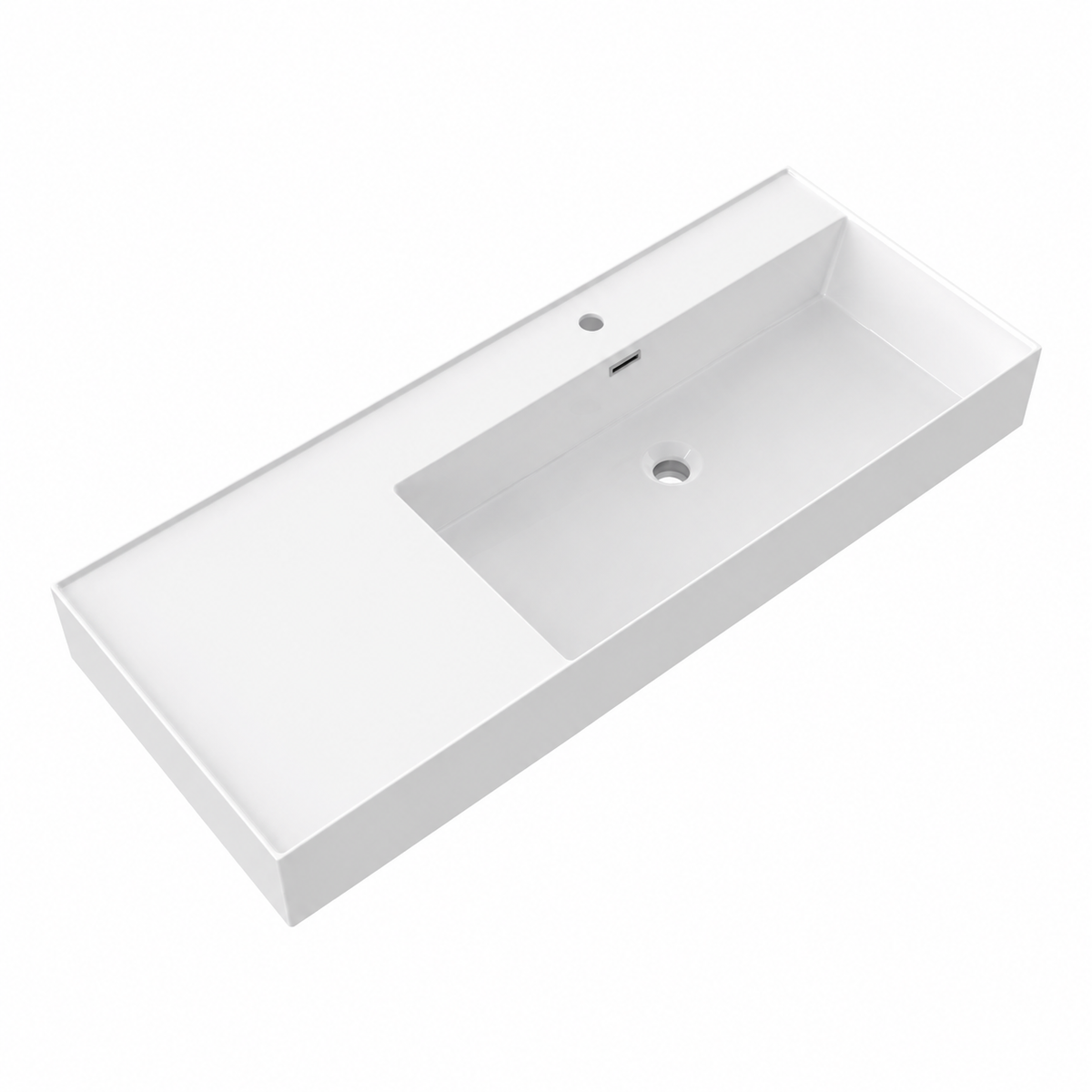 Rectangular Solid Surface Vessel Basin With Pre-Drilled Tap Hole RSM1200R – 1200 × 460 × 175 mm · Right