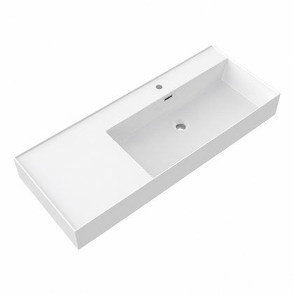 Rectangular Solid Surface Vessel Basin With Pre-Drilled Tap Hole RSM1200R – 1200 × 460 × 175 mm · Right