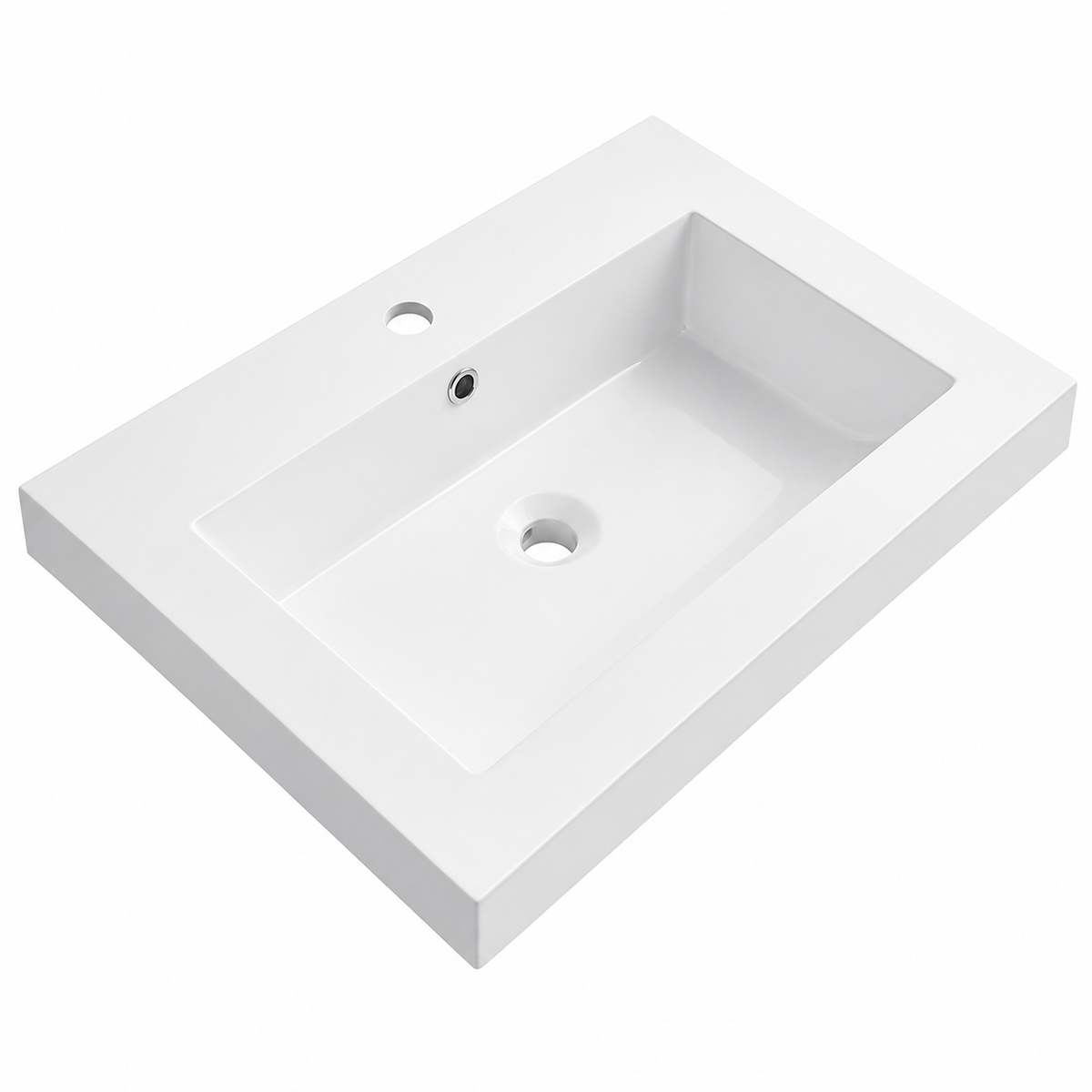 603mm Solid Surface Drop-In Vanity Basin, Beveled Self-Rimming Edge RSM603 – 603 × 470 × 150 mm