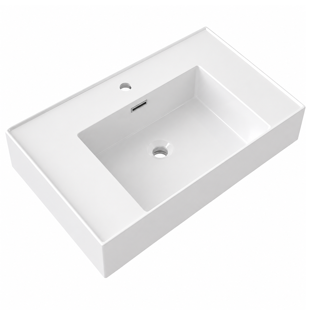 Rectangular Solid Surface Vessel Basin With Pre-Drilled Tap Hole RSM750 – 750 × 460 × 175 mm