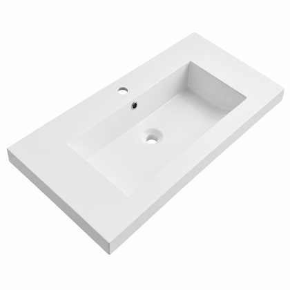 Rectangular Solid Surface Vessel Basin With Pre-Drilled Tap Hole RSM900-p37 – 900 × 470 × 150 mm