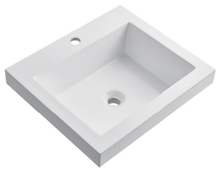 Rectangular Solid Surface Vanity Top Basin, Wide Matte White Bowl RSQ510 – 510 × 445 × 170 mm