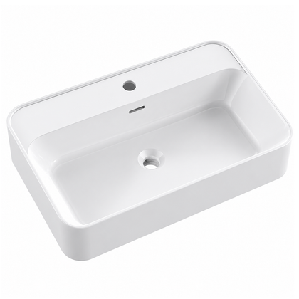 Matte White Solid Surface Rectangular Vessel Basin with Faucet Hole RSR600-SY – 600 × 410 × 150 mm · Color