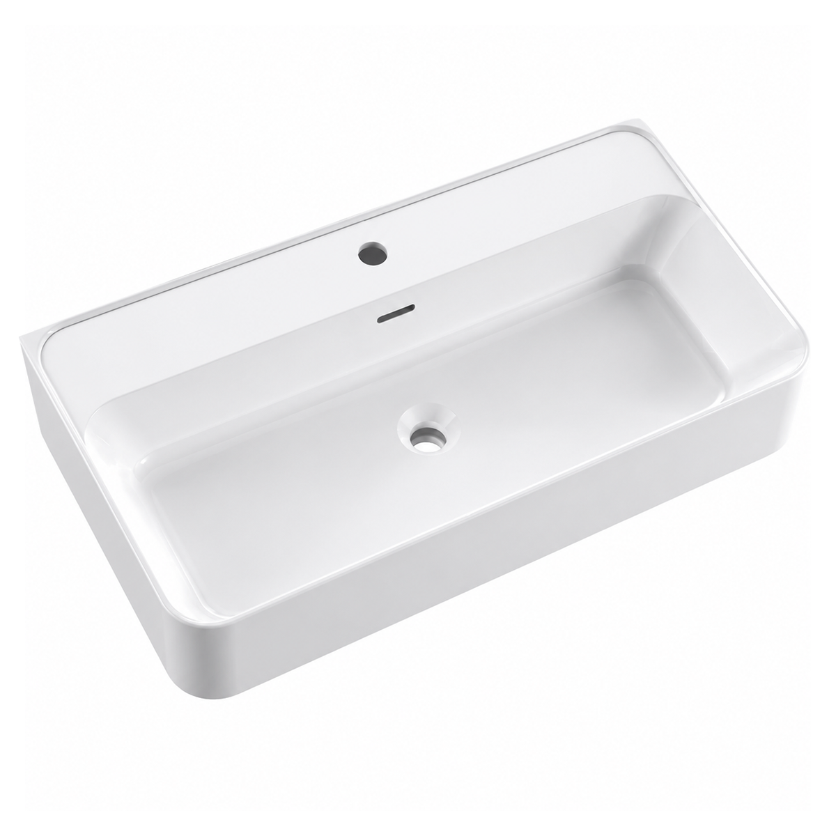 Matte White Solid Surface Rectangular Vessel Basin with Faucet Hole RSR800 – 800 × 460 × 150 mm