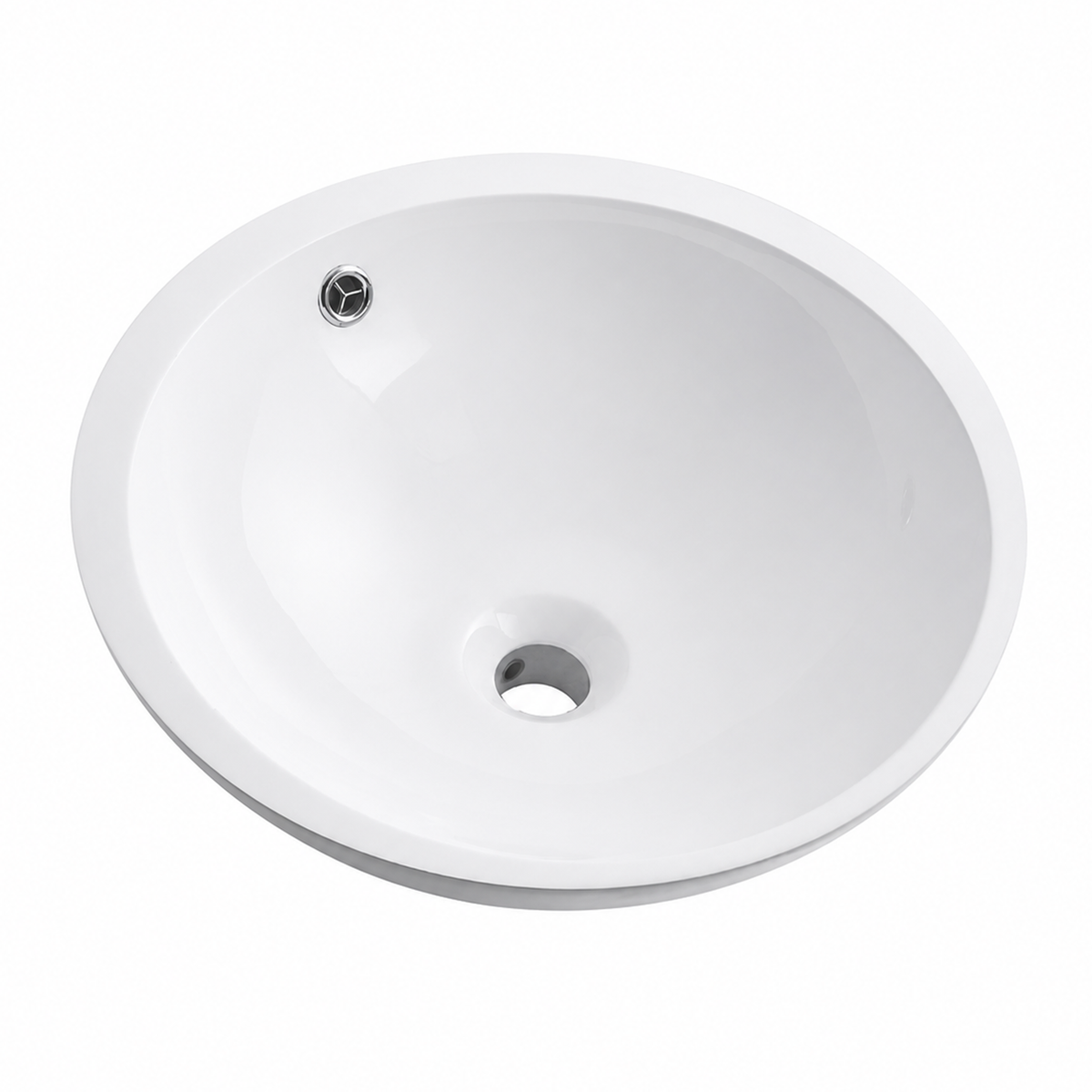 Round Drop-In Solid Surface Bathroom Basin with Overflow, 420mm RST420 – 420 × 420 × 150 mm