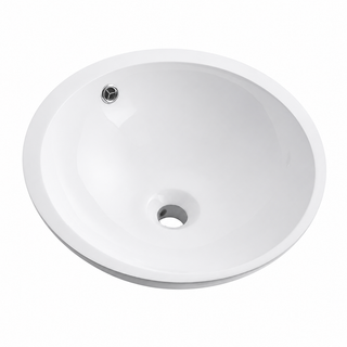 Round Drop-In Solid Surface Bathroom Basin with Overflow, 420mm RST420 – 420 × 420 × 150 mm
