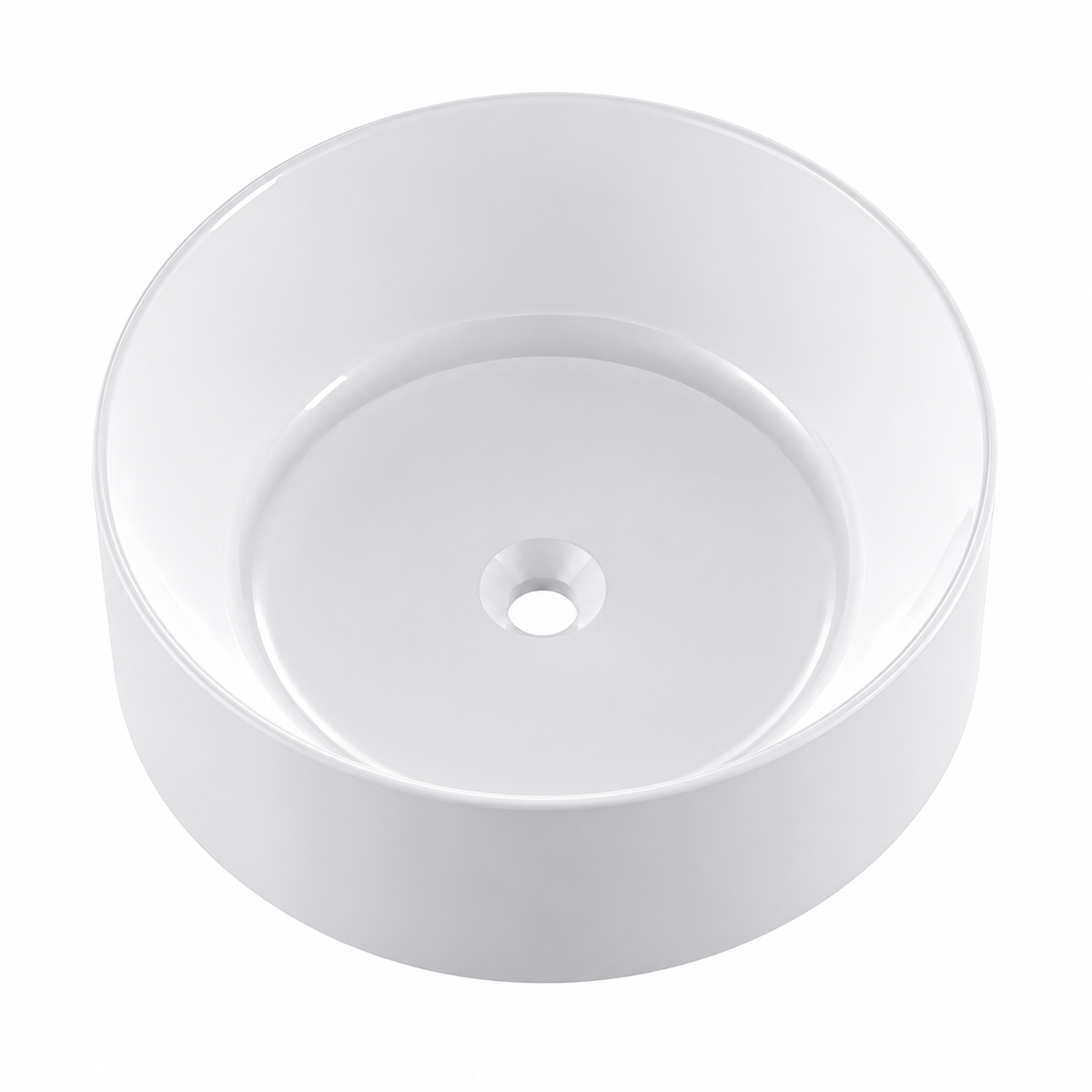 Round Solid Surface Above-Counter Vessel Basin, Cylindrical Drum Bowl RSTY400 – Ø400 × 122 mm