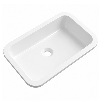 Matte White Solid Surface Rectangular Drop-In Bathroom Basin RSW500 – 560 × 360 × 140 mm