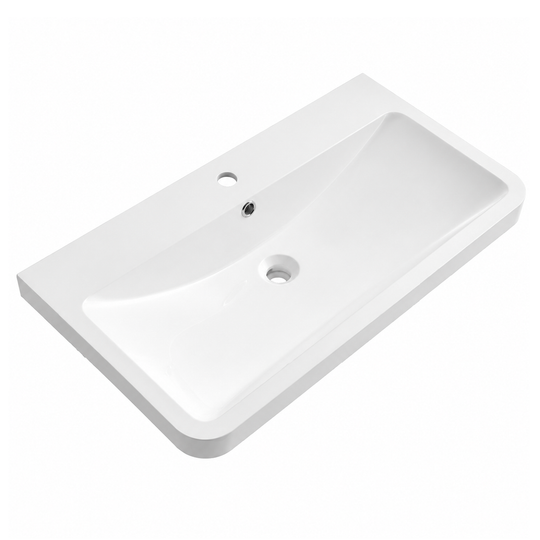 Rectangular Solid Surface Integrated Vanity-Top Basin (800×450mm) RSY800 – 800 × 450 × 165 mm