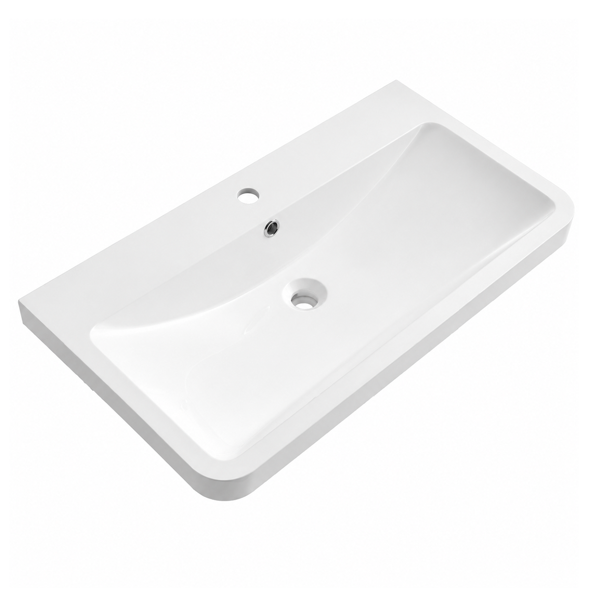 Rectangular Solid Surface Integrated Vanity-Top Basin (800×450mm) RSY800 – 800 × 450 × 165 mm