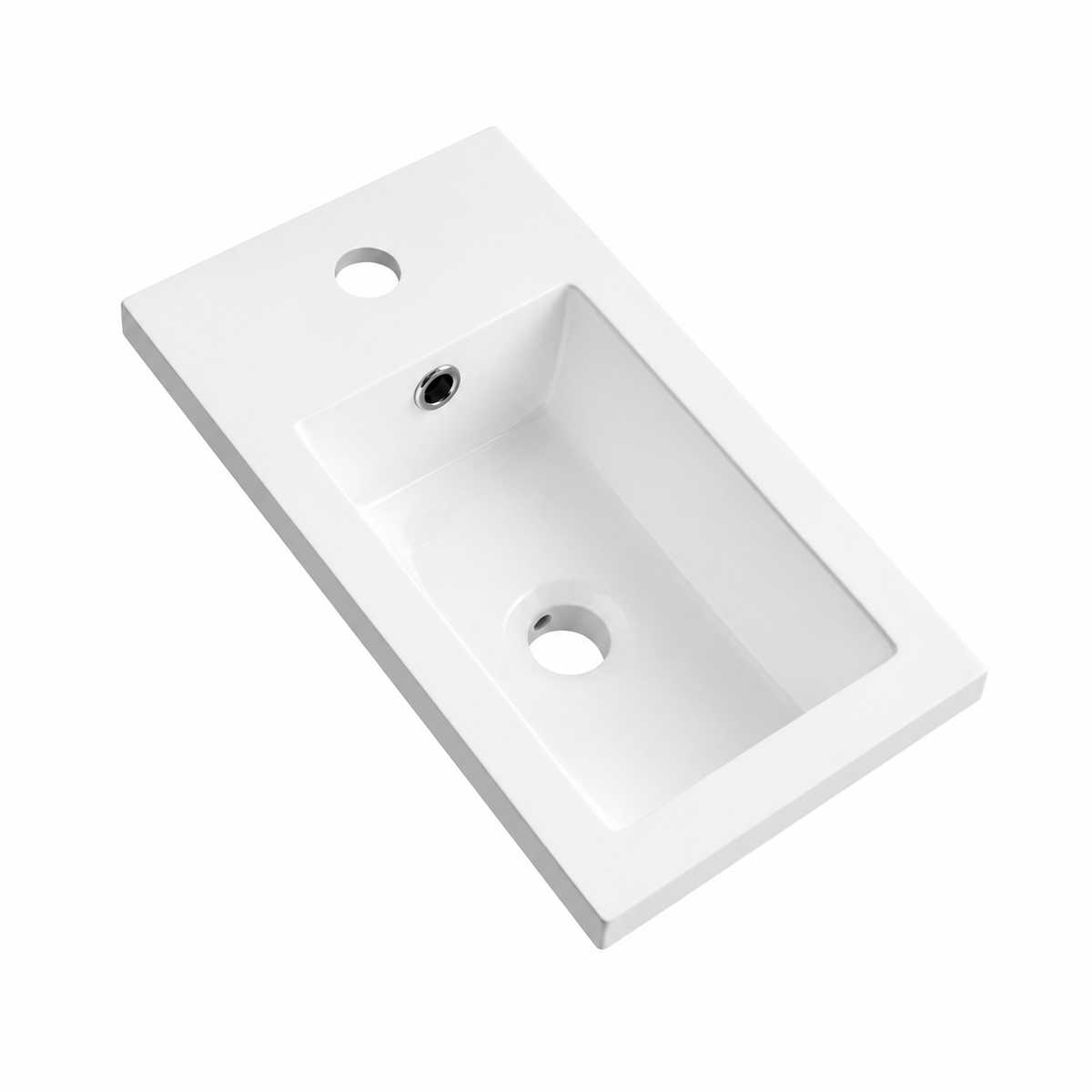 Compact Matte White Solid Surface Vanity Basin with Integral Countertop RSZ401 – 425 × 245 × 130 mm