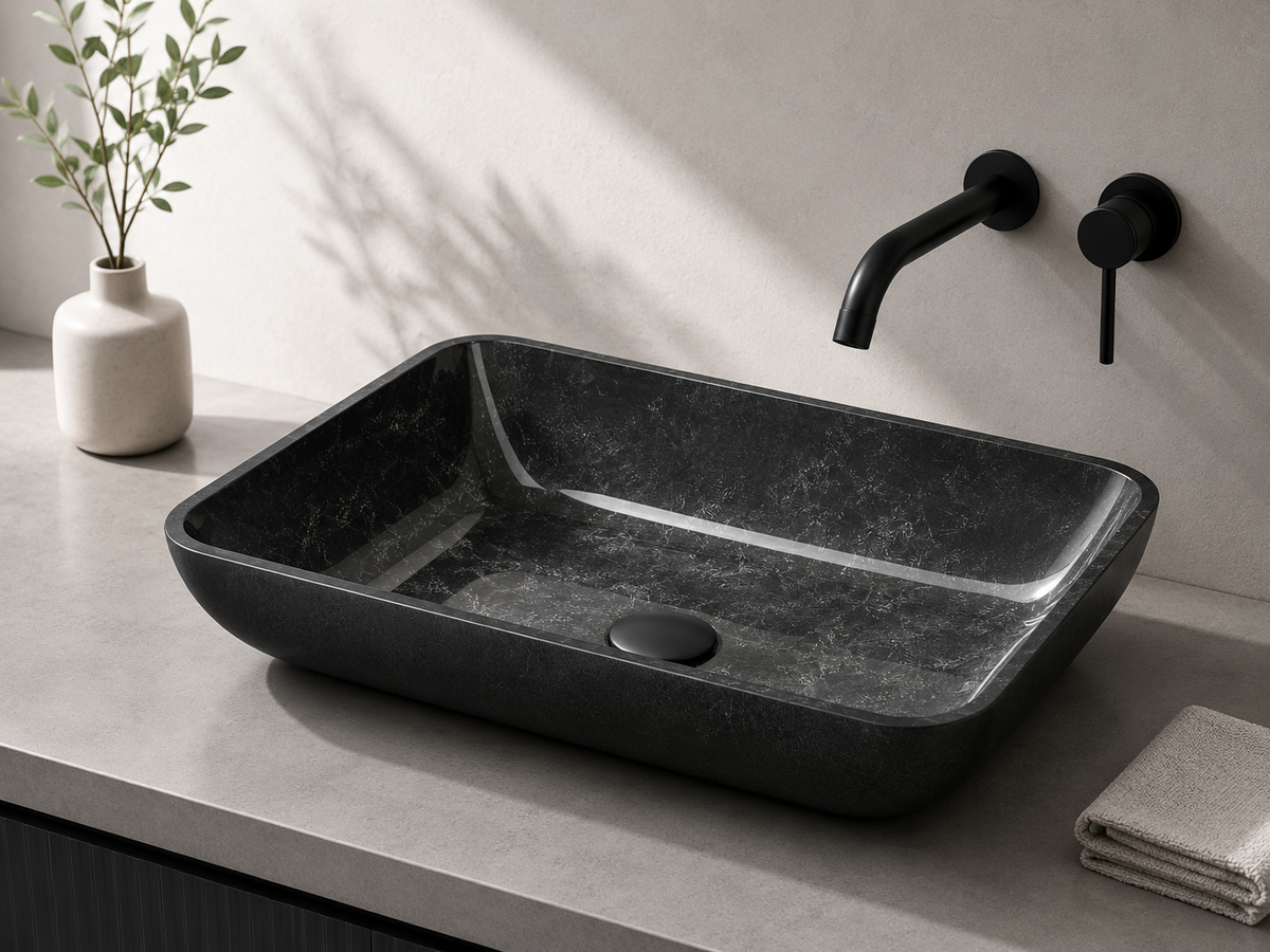 Rectangular Glass Vessel Bathroom Sink GL017 — SANIKB