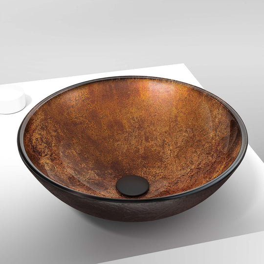 Russet Glass Vessel Bathroom Sink GL003 — SANIKB