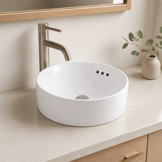 Drop-in ceramic bathroom sink — SANIKB SN045