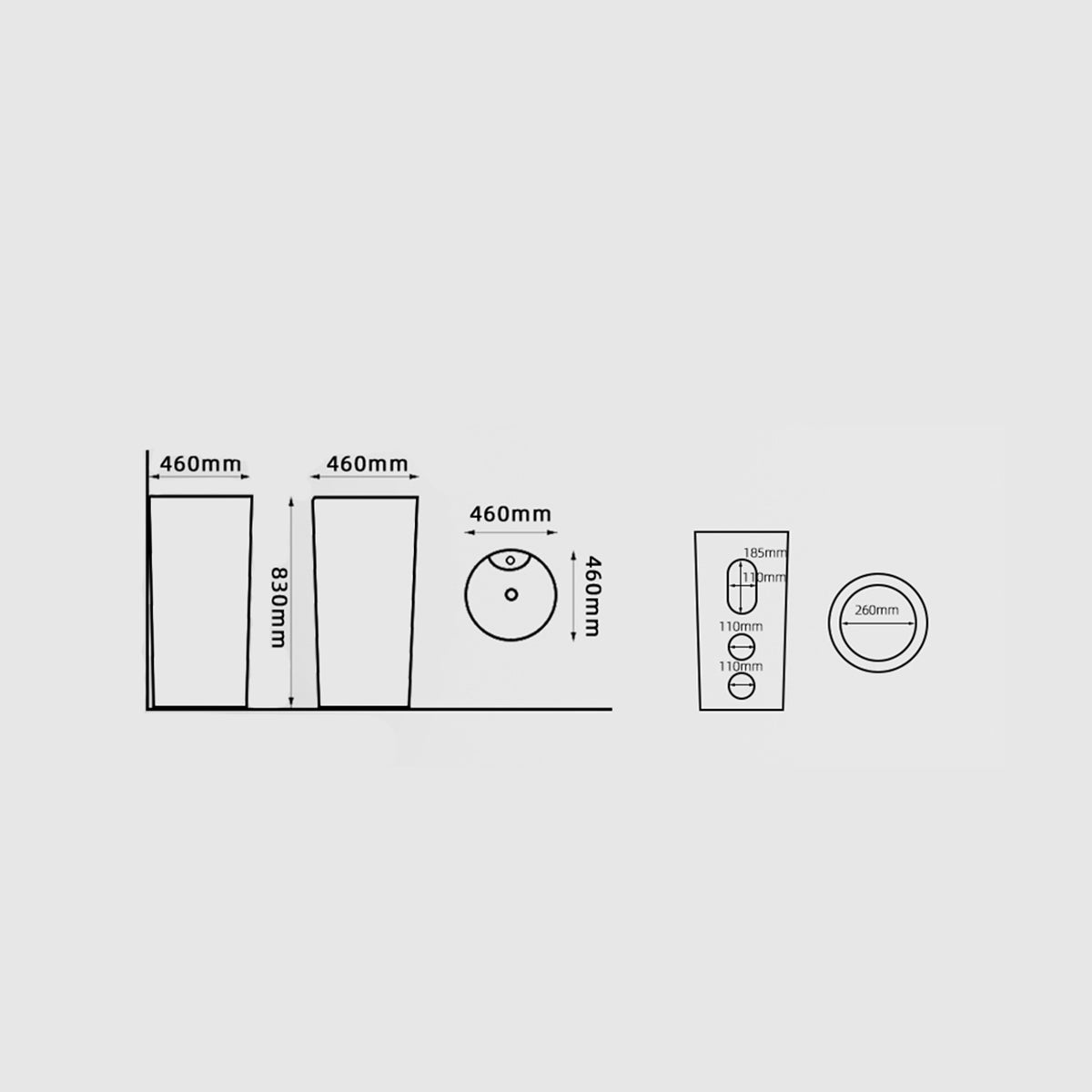 1002 Series Pedestal Basin