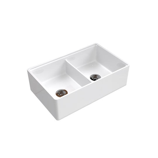 33 Inch Porcelain Farmhouse Kitchen Sink | SANIKB SN100W3320D