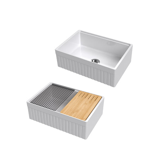 30 Inch Farmhouse Sink Workstation – Drop-In Apron Front | SANIKB SN103W3020