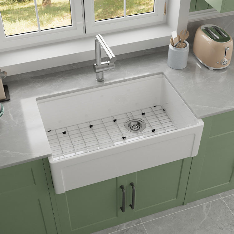 33 Inch Country Style Fireclay Apron Front Sink – Single Bowl | Model SN105W3320