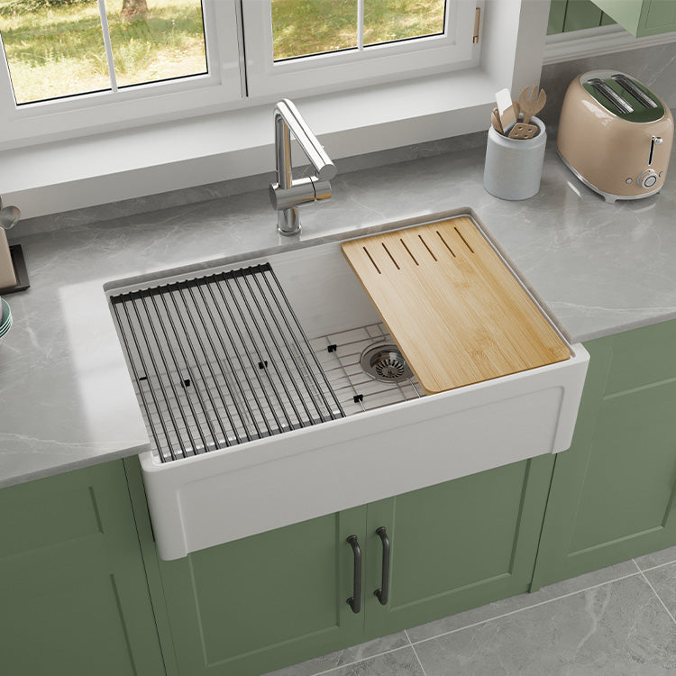 33 Inch Country Style Fireclay Apron Front Sink – Single Bowl | Model SN105W3320