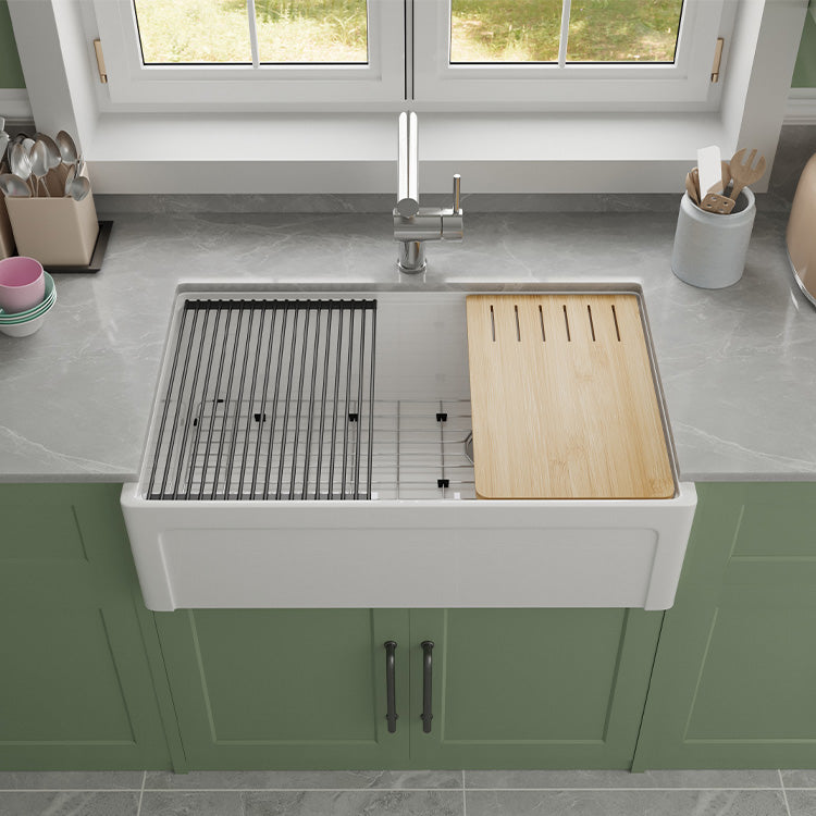 33 Inch Country Style Fireclay Apron Front Sink – Single Bowl | Model SN105W3320