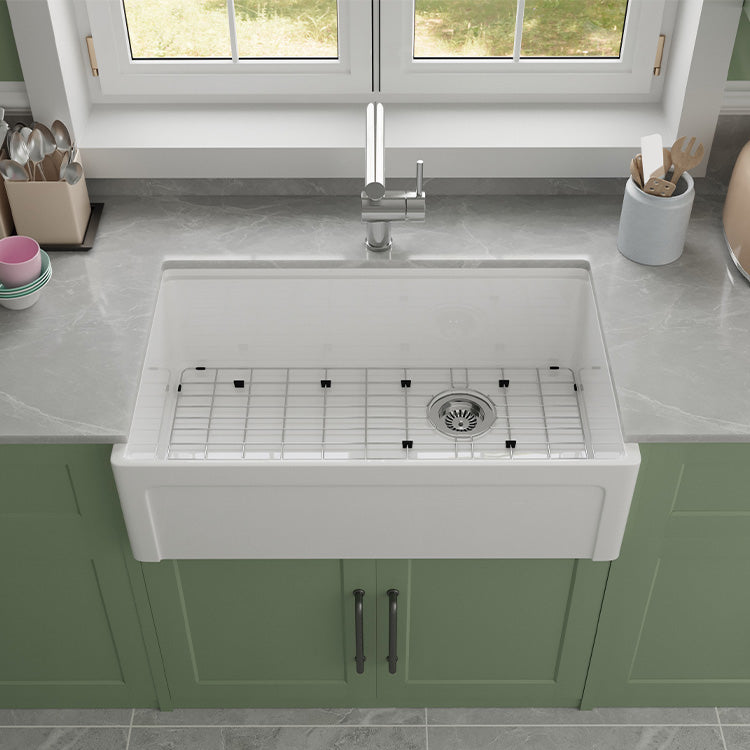 33 Inch Country Style Fireclay Apron Front Sink – Single Bowl | Model SN105W3320