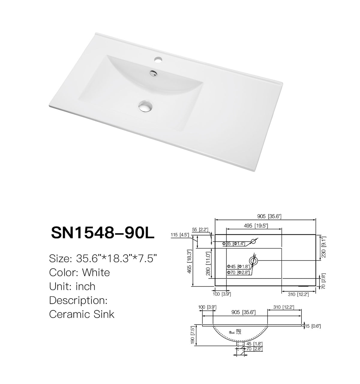 SN1548 Series Cabinet Basin