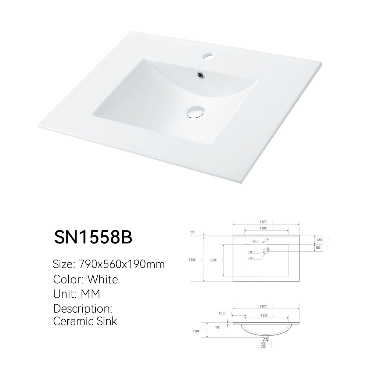 SN1558 Series Cabinet Basin