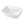 White rectangular ceramic vessel sink with integrated rear faucet deck and center drain opening