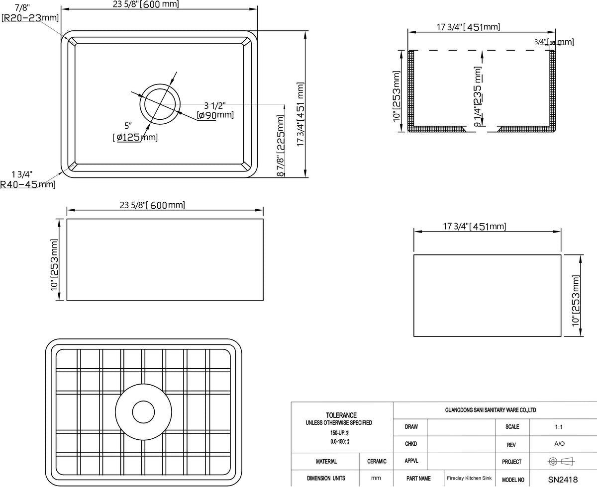 SANIKB SN2418 Compact Prep Basin System