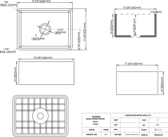 SANIKB SN2418 Compact Prep Basin System
