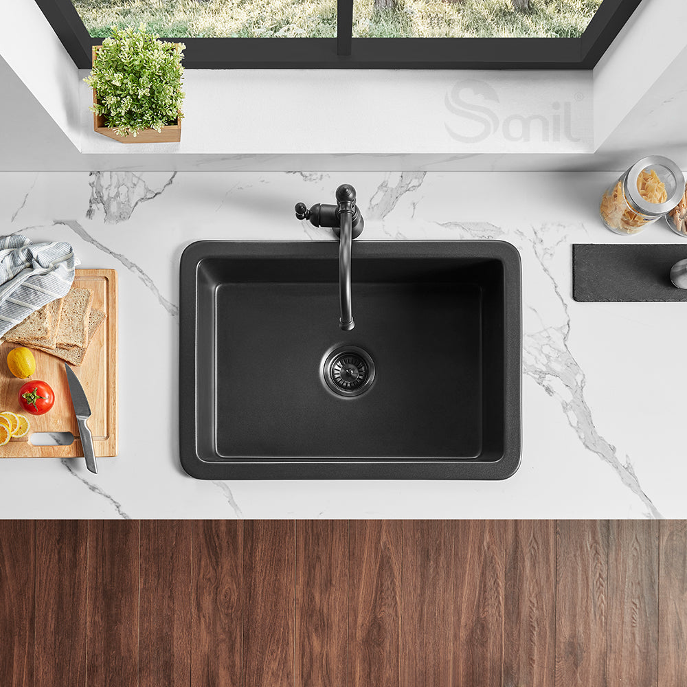 27 Inch Farmhouse Sink White – Apron Front | SANIKB SN2719S