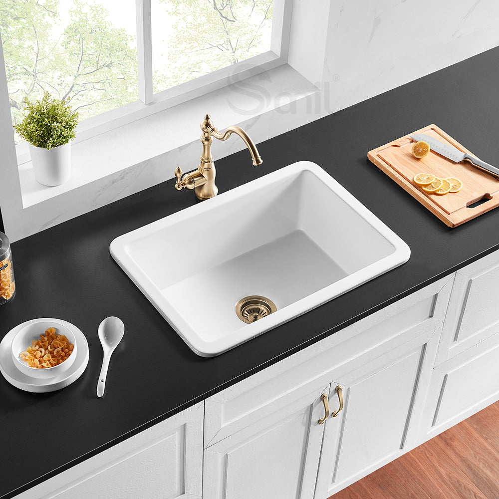 27 Inch Farmhouse Sink White – Apron Front | SANIKB SN2719S