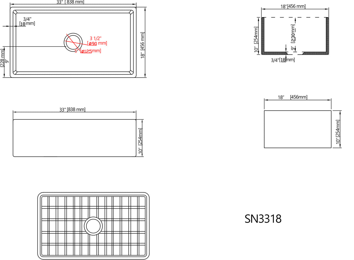 SANIKB SN3318 Large Ceramic Utility Basin for Modern Countertops | OEM Supplier