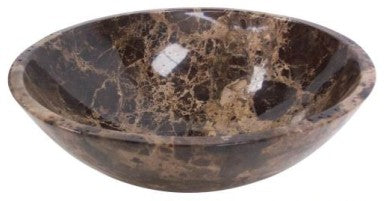 Round natural stone brown bathroom vessel basin SP031