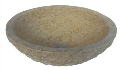 Round natural stone beige bathroom vessel basin SP052B
