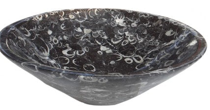 Oval natural stone black bathroom vessel basin SP135B